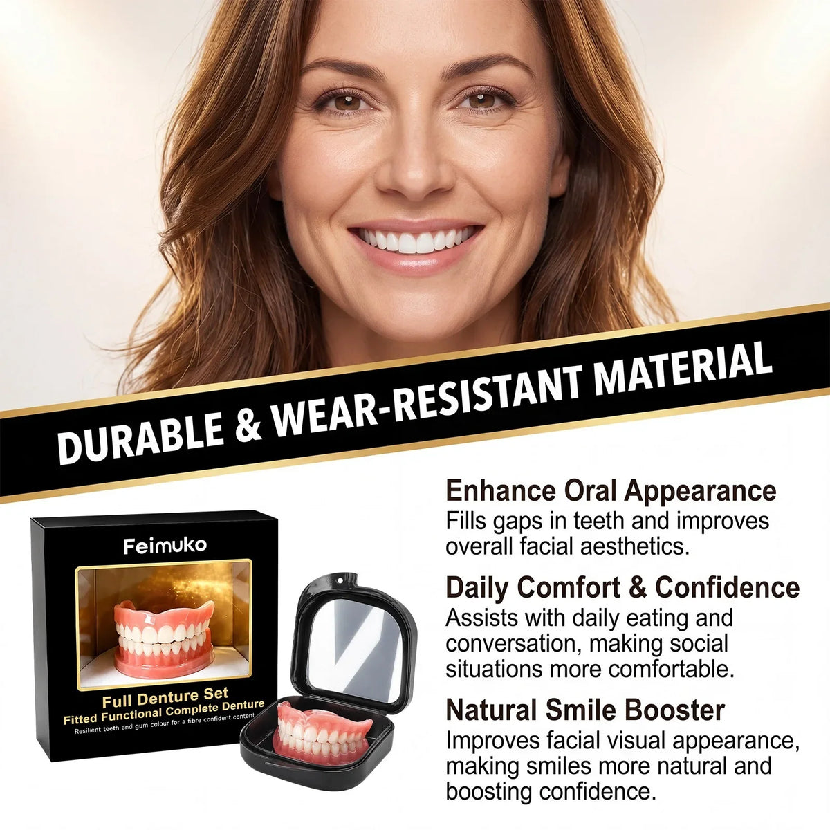 Full Mouth Silicone Dentures for Natural Smile Comfort