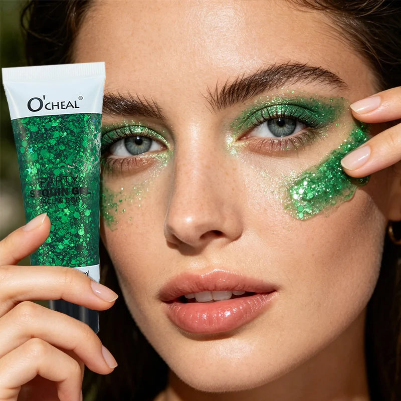 Waterproof Face and Body Glitter Sequin Gel - 2