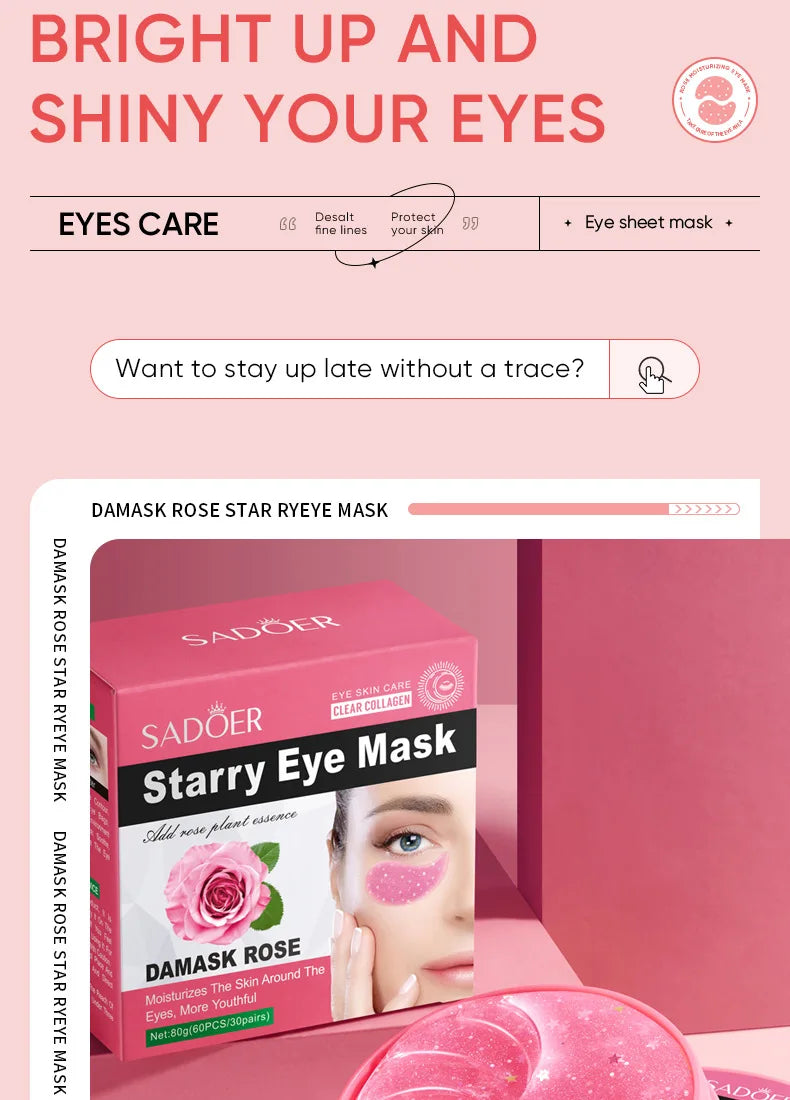 Rose Collagen Hydrating Eye Mask Patches - 10