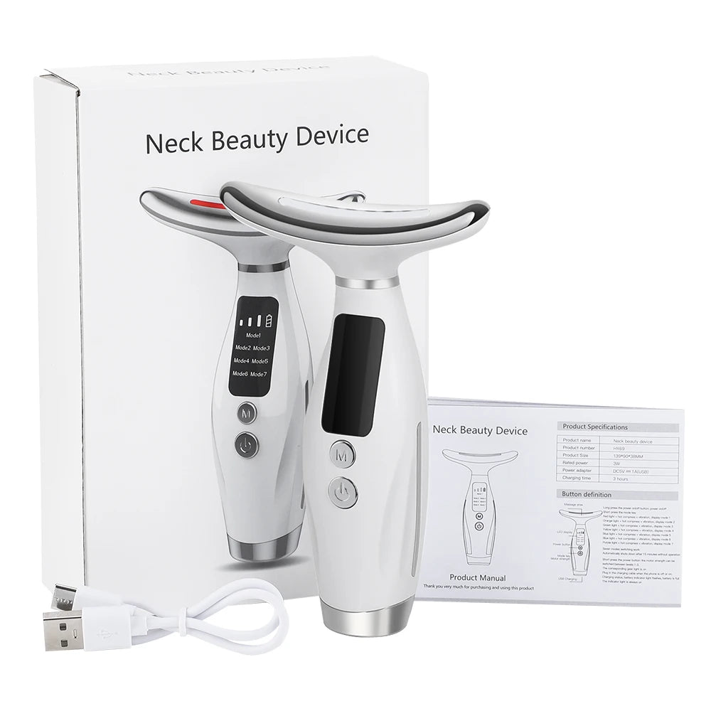 LED Facial and Neck Skin Tightening Massage Device