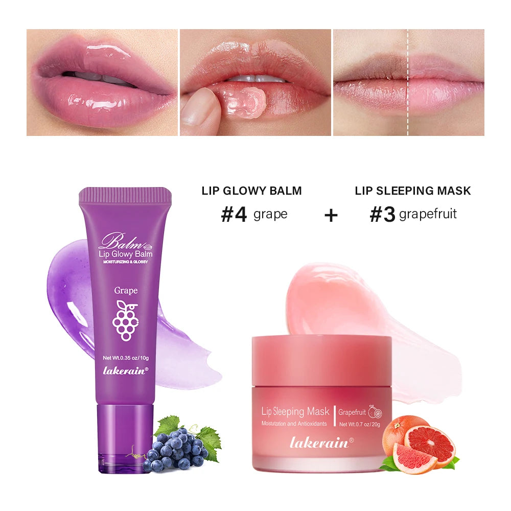Moisturizing Lip Balm and Overnight Recovery Mask Set