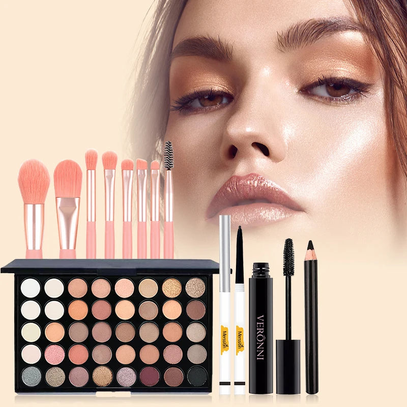40-Color Professional Eyeshadow and Makeup Tool Set