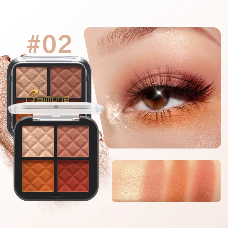 4-Color Shimmer and Matte Eyeshadow Palette