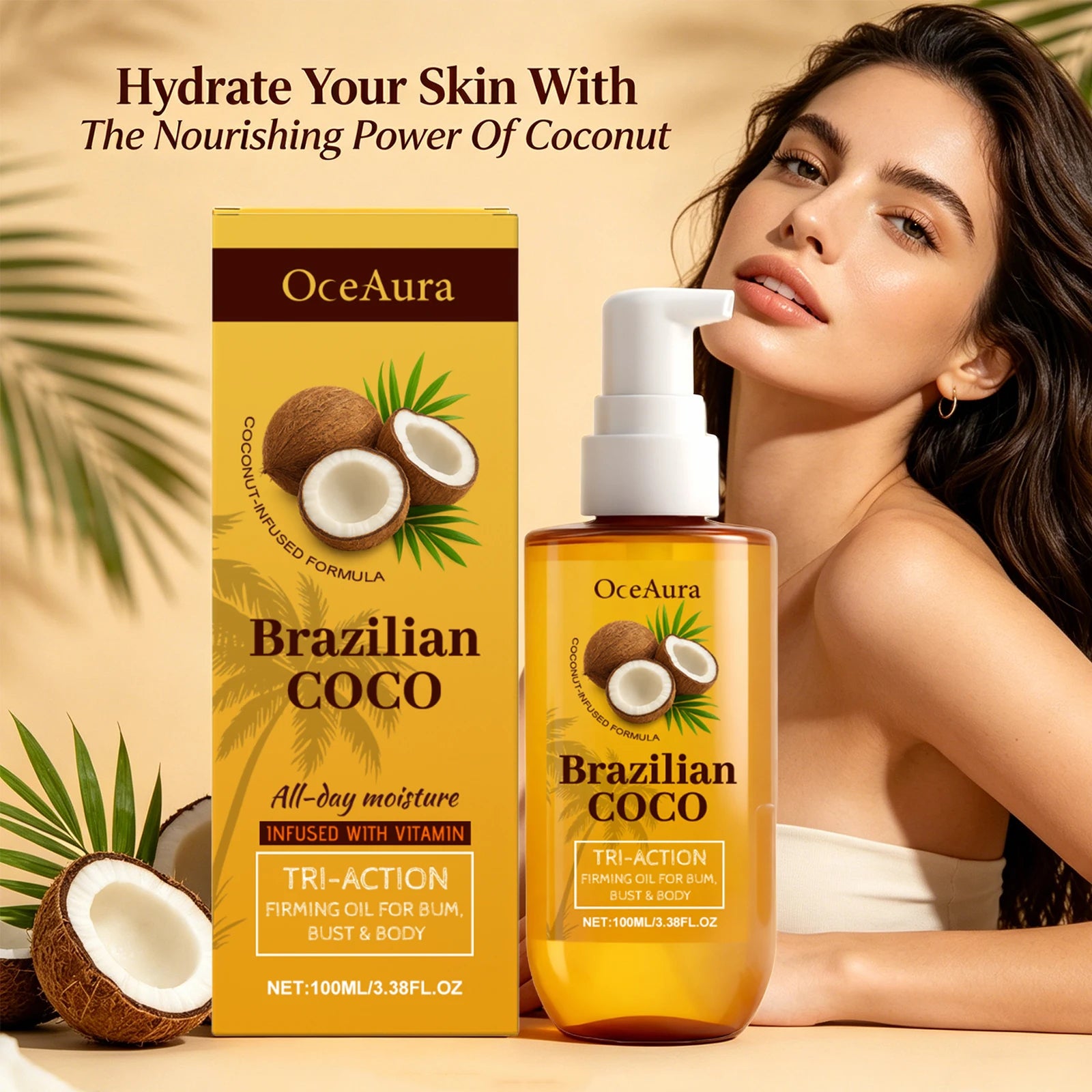 Coconut Body Firming Oil for Skin Hydration and Elasticity - 2