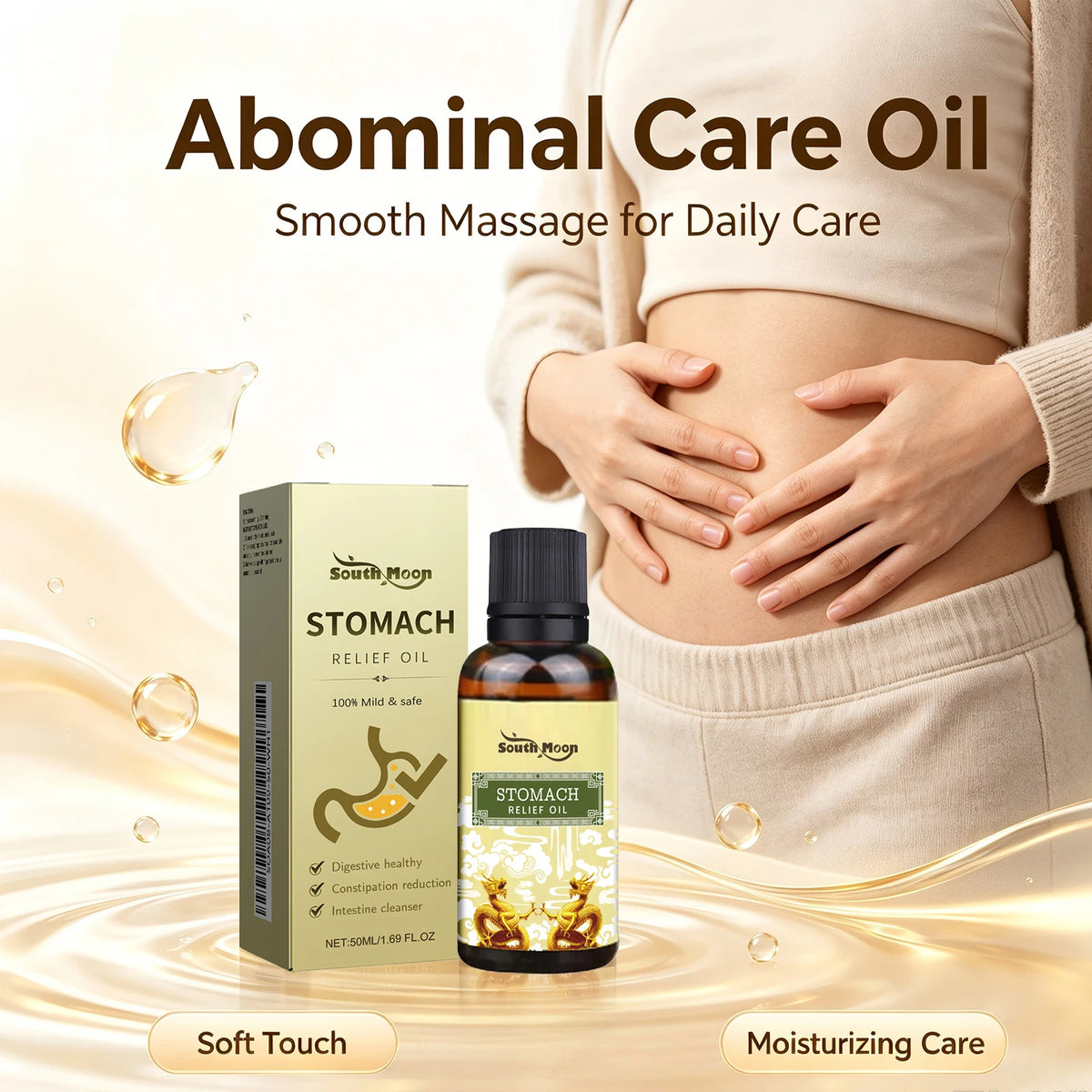Herbal Abdominal Massage Oil for Natural Digestive Relief