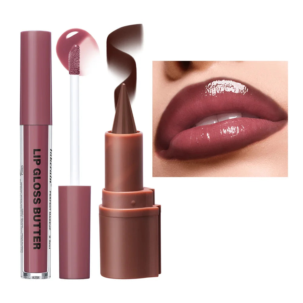 Waterproof Lip Liner and Hydrating Gloss Duo Set