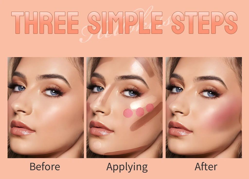 3-Piece Face Contouring and Highlighting Makeup Set