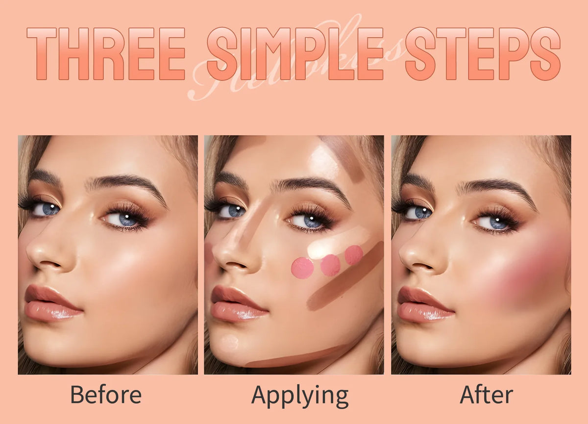 3-Piece Face Contouring and Highlighting Makeup Set