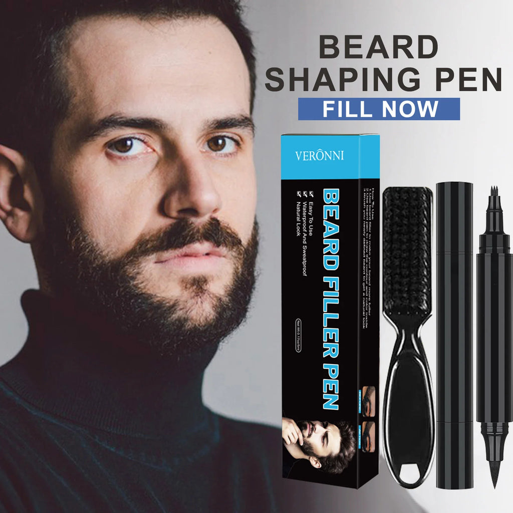 Waterproof Beard Filling Pen and Brush Set