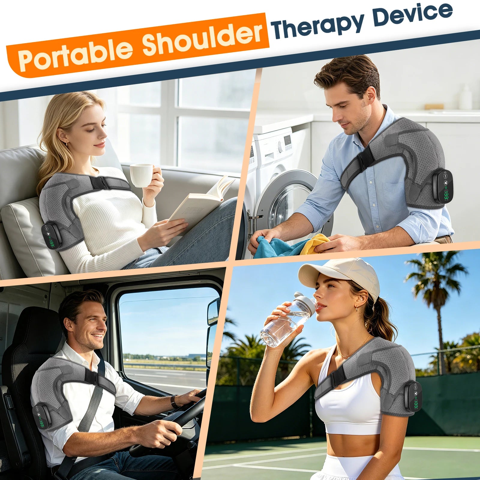 Cordless Heated Shoulder Massager with Vibration - 13