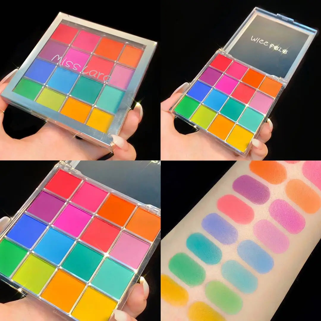 16-Color Waterproof Eyeshadow Palette for Vibrant Eye Makeup