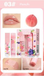 Fruit Scented Moisturizing Lip Oil and Balm Set