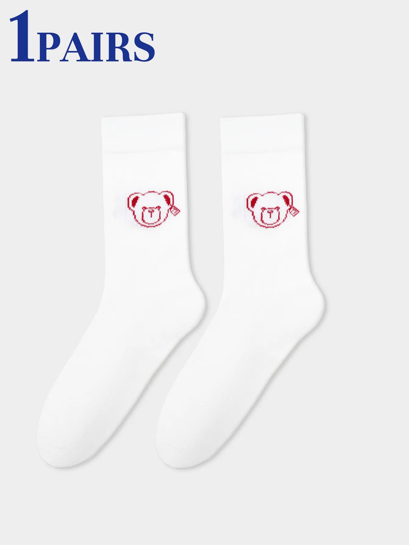 Creative Teddy Bear Embroidered Crew Socks - 10