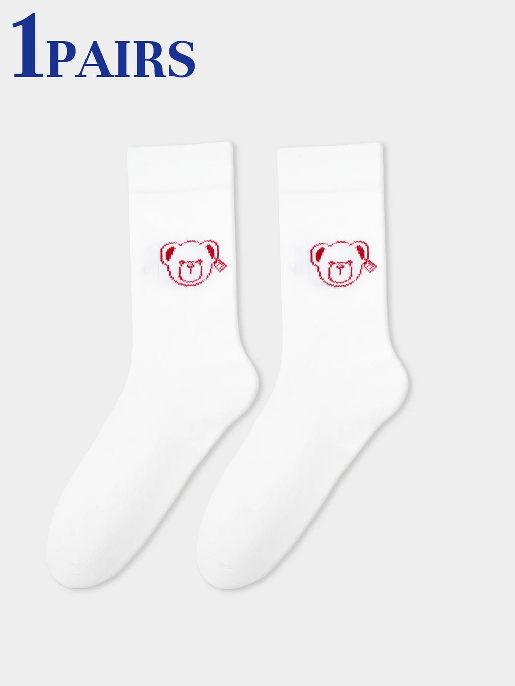Creative Teddy Bear Embroidered Crew Socks