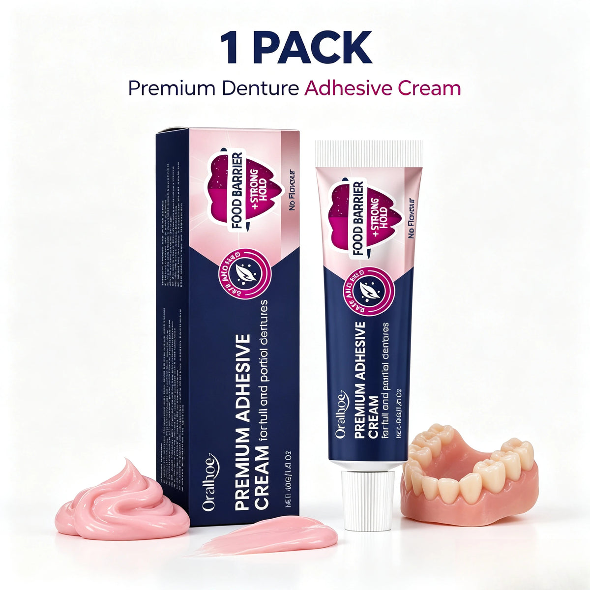 Strong Hold Denture Adhesive Cream for All-Day Comfort