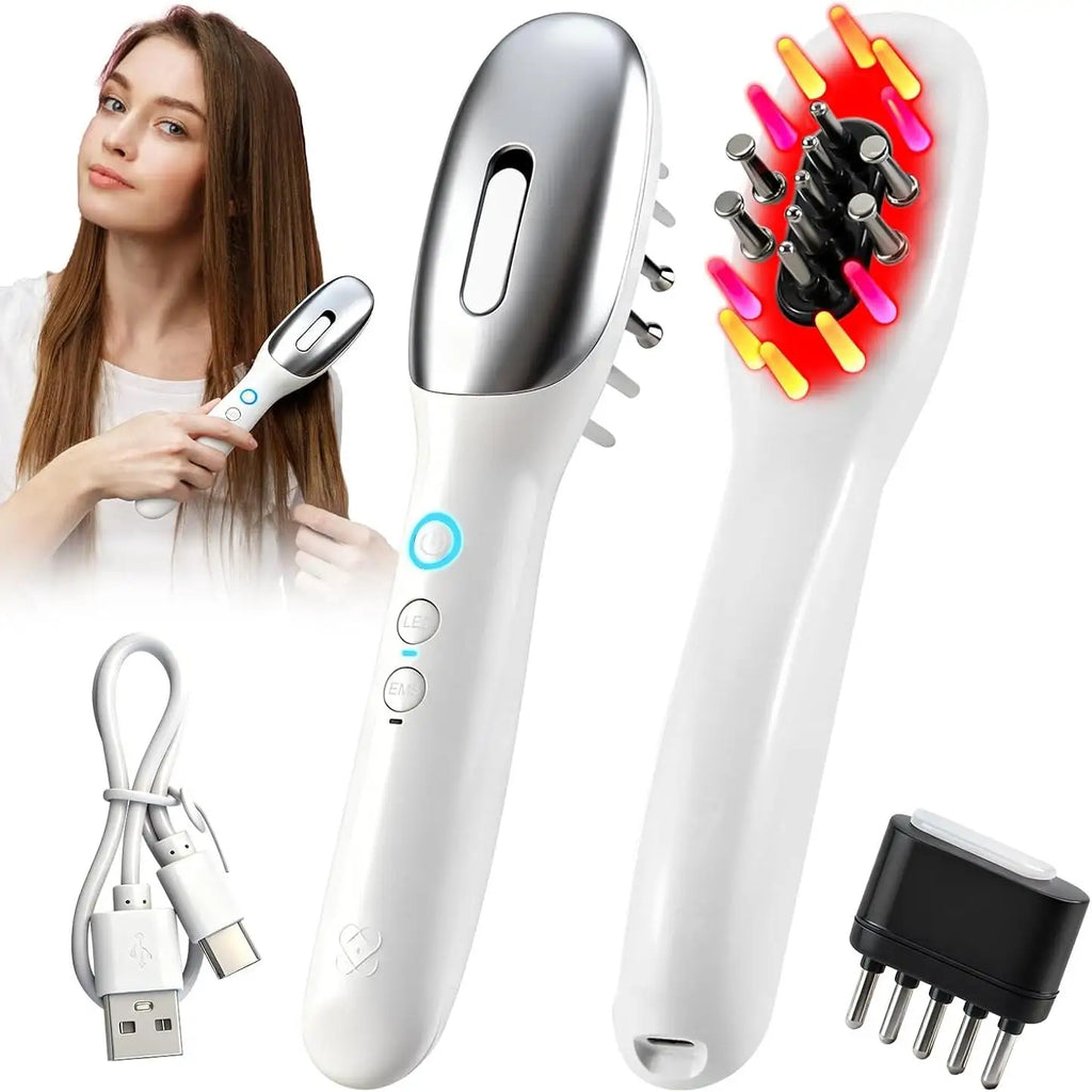 Electric EMS Scalp Massager and Hair Growth Comb
