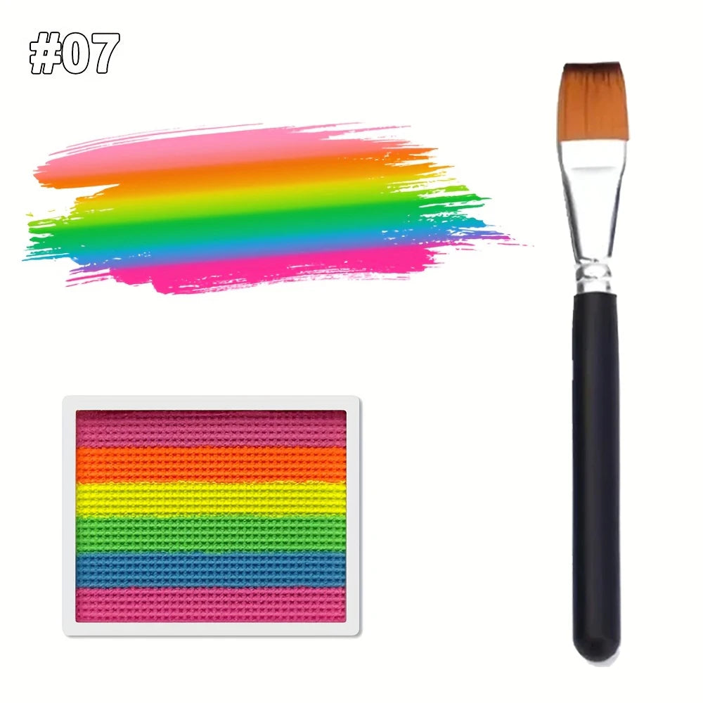 Rainbow Striped Face and Body Paint Palette - 1