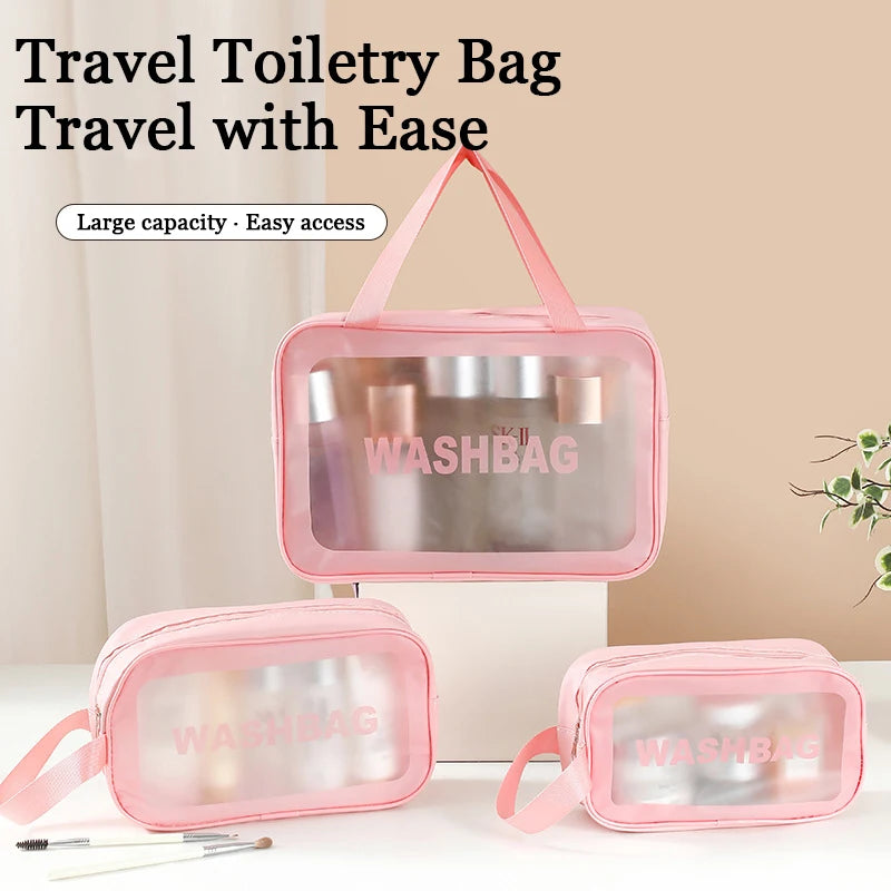 Waterproof Transparent Travel Toiletry and Cosmetic Organizer Bag