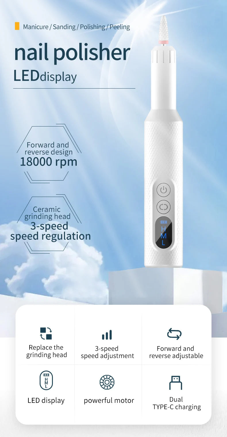 Cordless Electric Nail Drill for Manicure and Pedicure - 7