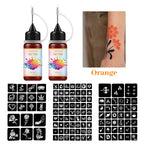 Temporary Tattoo Ink Kit with Stencils for DIY Body Art