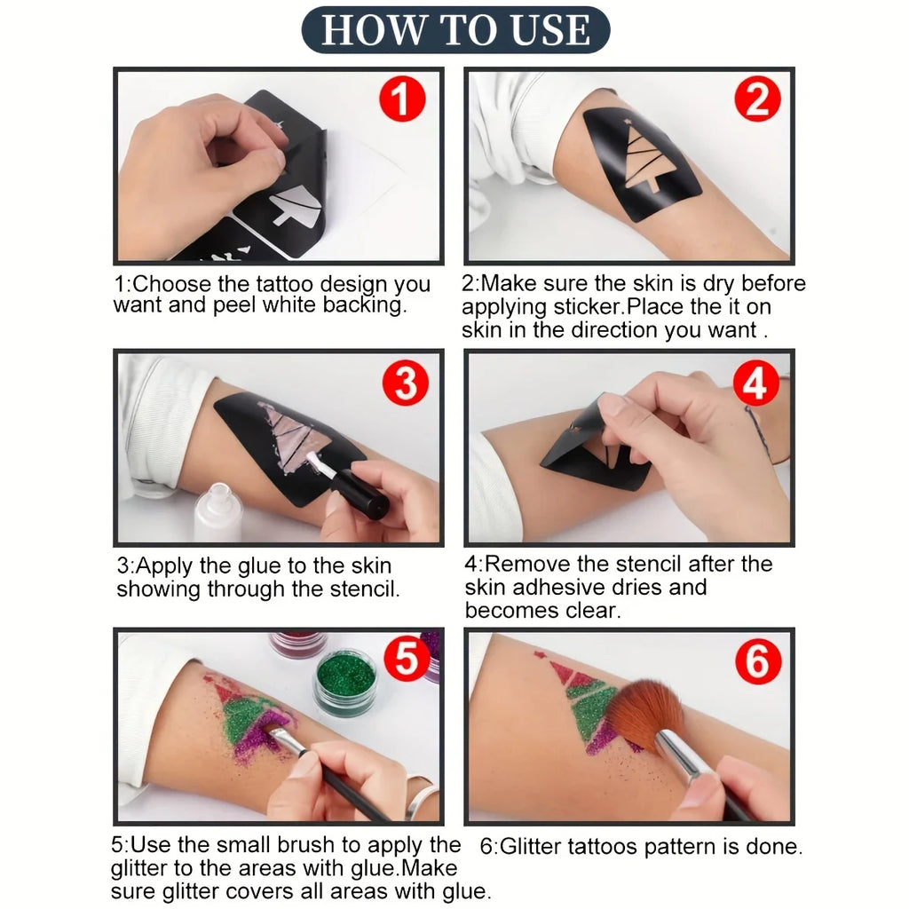 DIY Glitter Temporary Tattoo and Body Art Kit