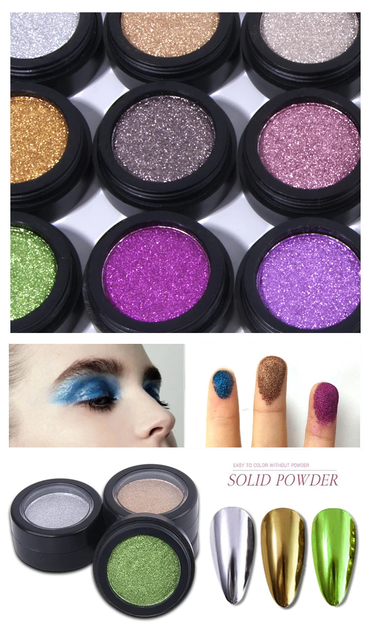 Chrome Mirror Effect Metallic Nail Art Glitter Powder