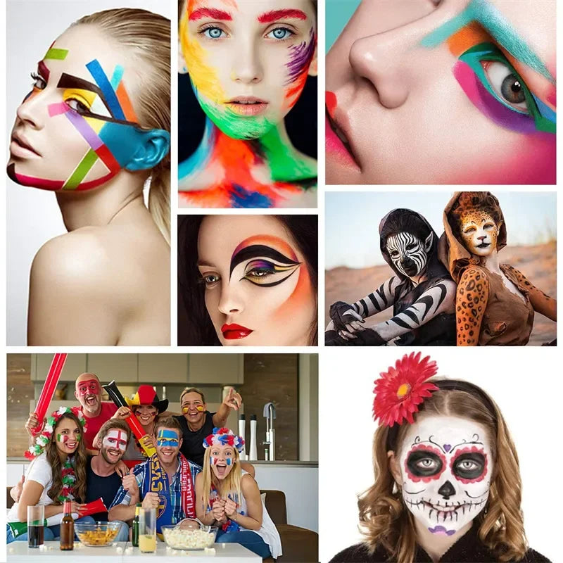 Professional Face and Body Painting Makeup Kit for Halloween - 18