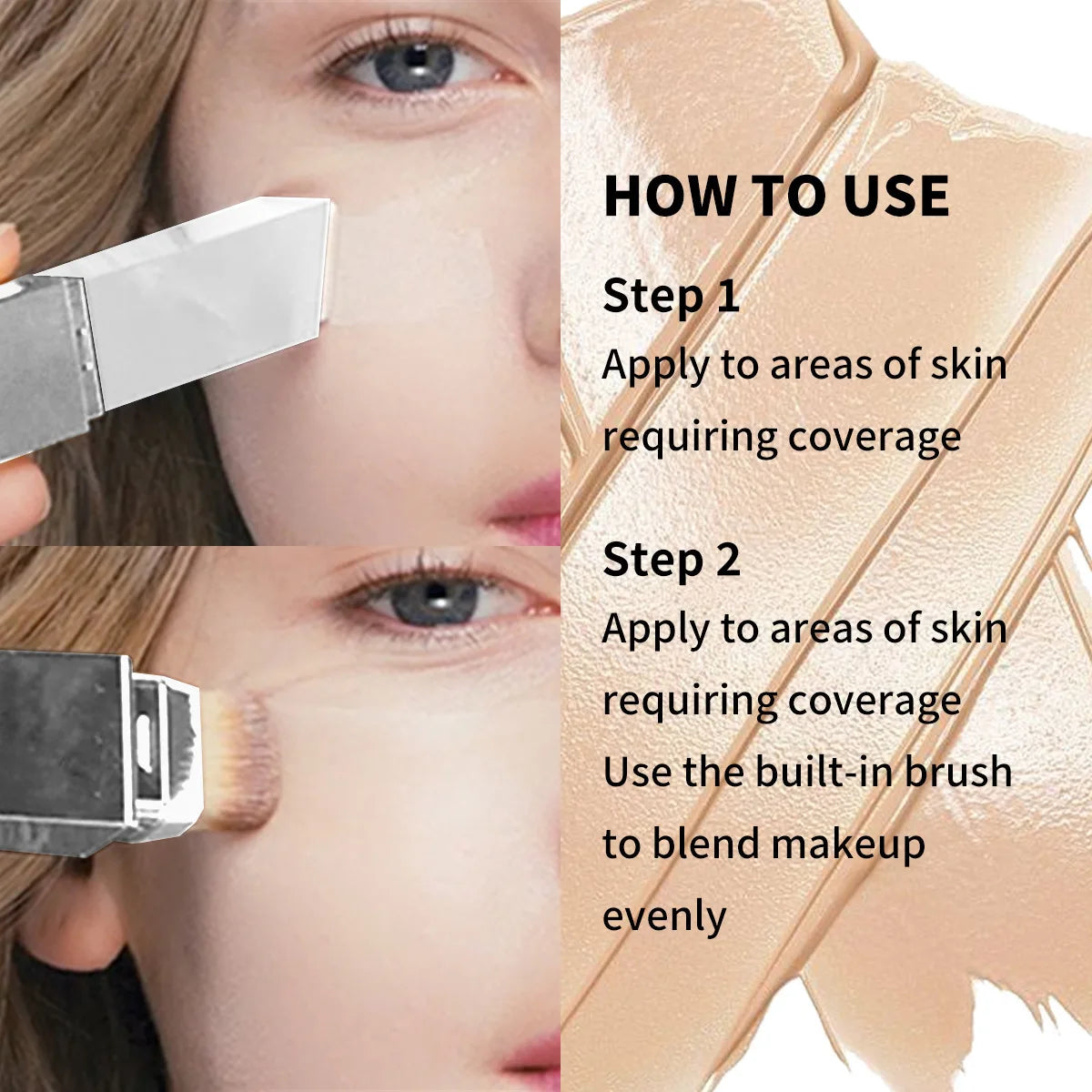 Color-Changing Foundation Stick with Built-in Brush