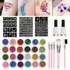 Temporary Glitter Tattoo Art Kit for Parties and Events