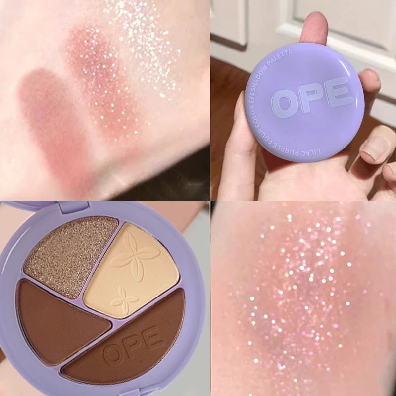 4-Color Earth Tone Eyeshadow Palette for Beginners