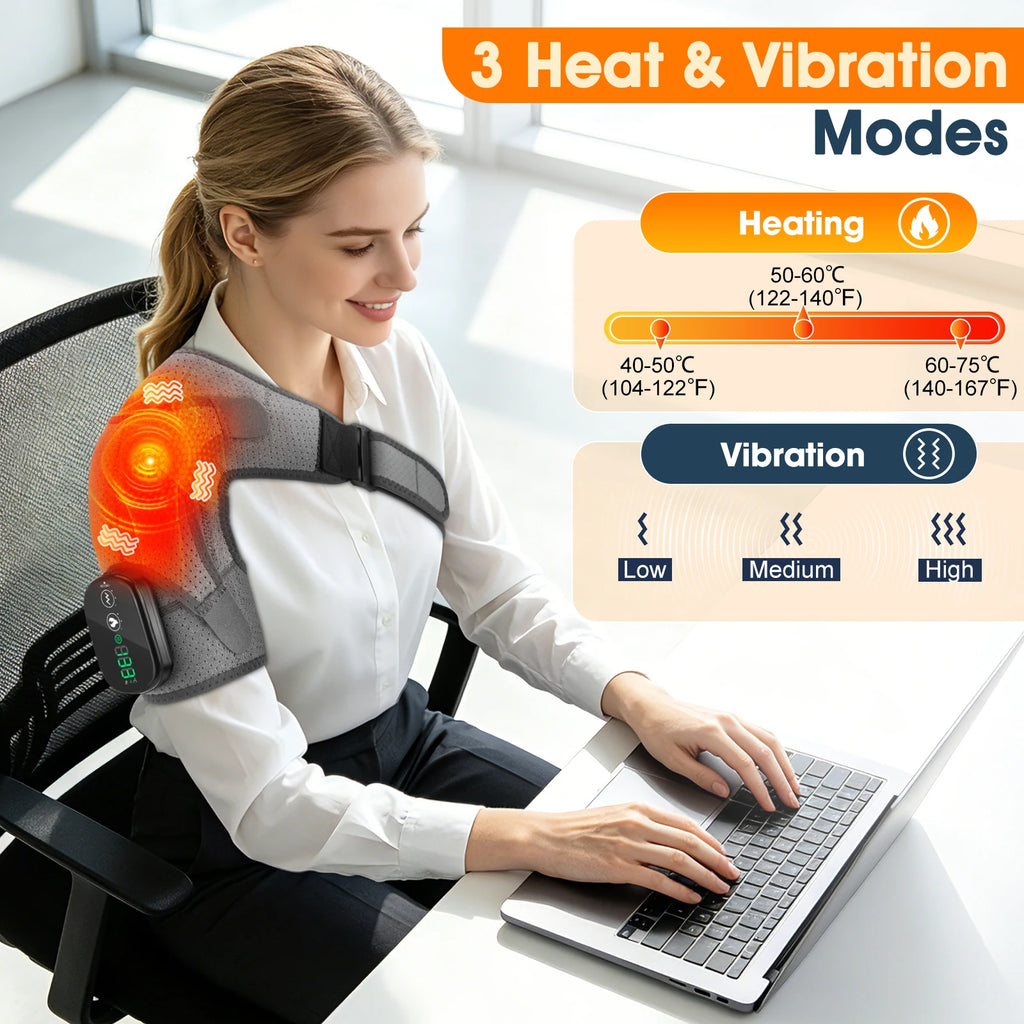 Cordless Heated Shoulder Massager with Vibration