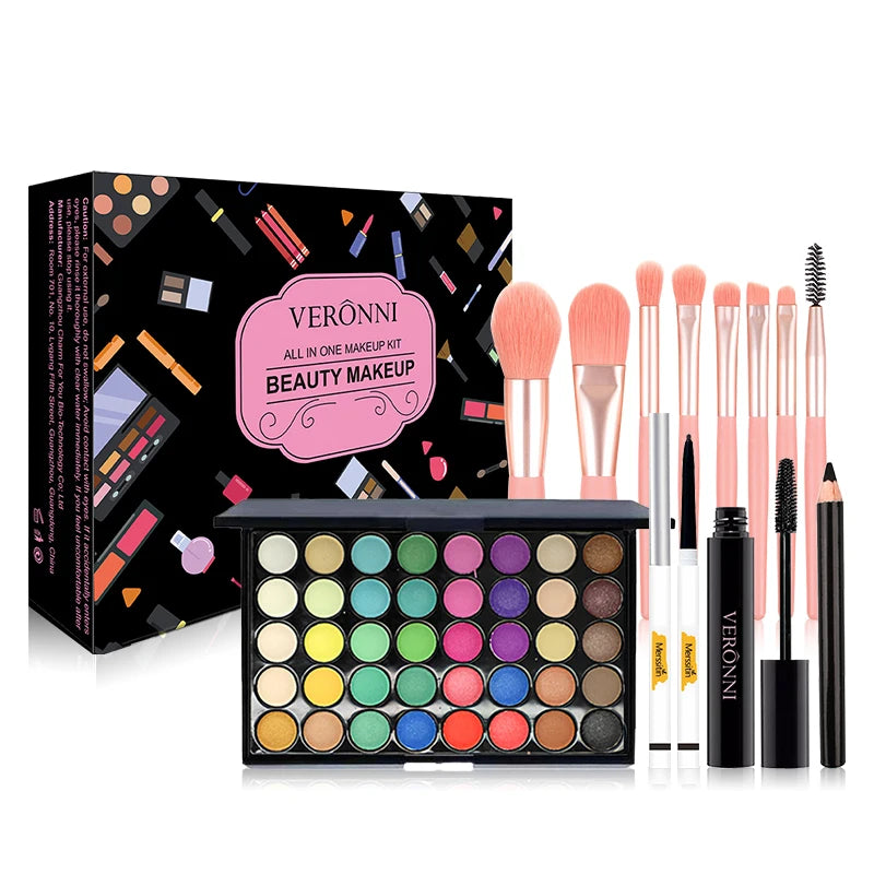 40-Color Professional Eyeshadow and Makeup Tool Set - 14