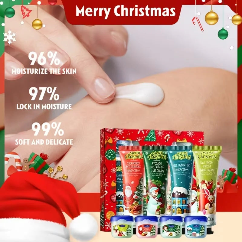 Christmas Moisturizing Hand Cream and Lip Balm Gift Set - 11