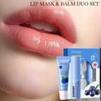 Hydrating Blueberry Lip Mask and Balm Duo Set