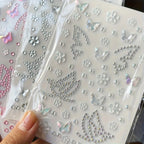 Butterfly and Flower Rhinestone Face Stickers