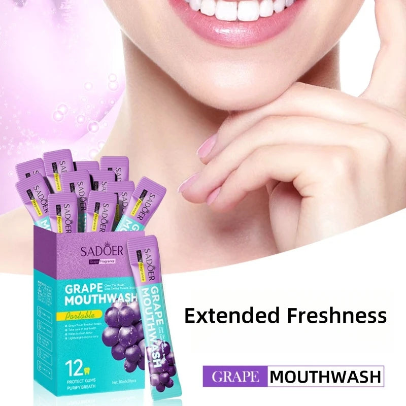 Portable Grape Mouthwash for Fresh Breath and Oral Hygiene