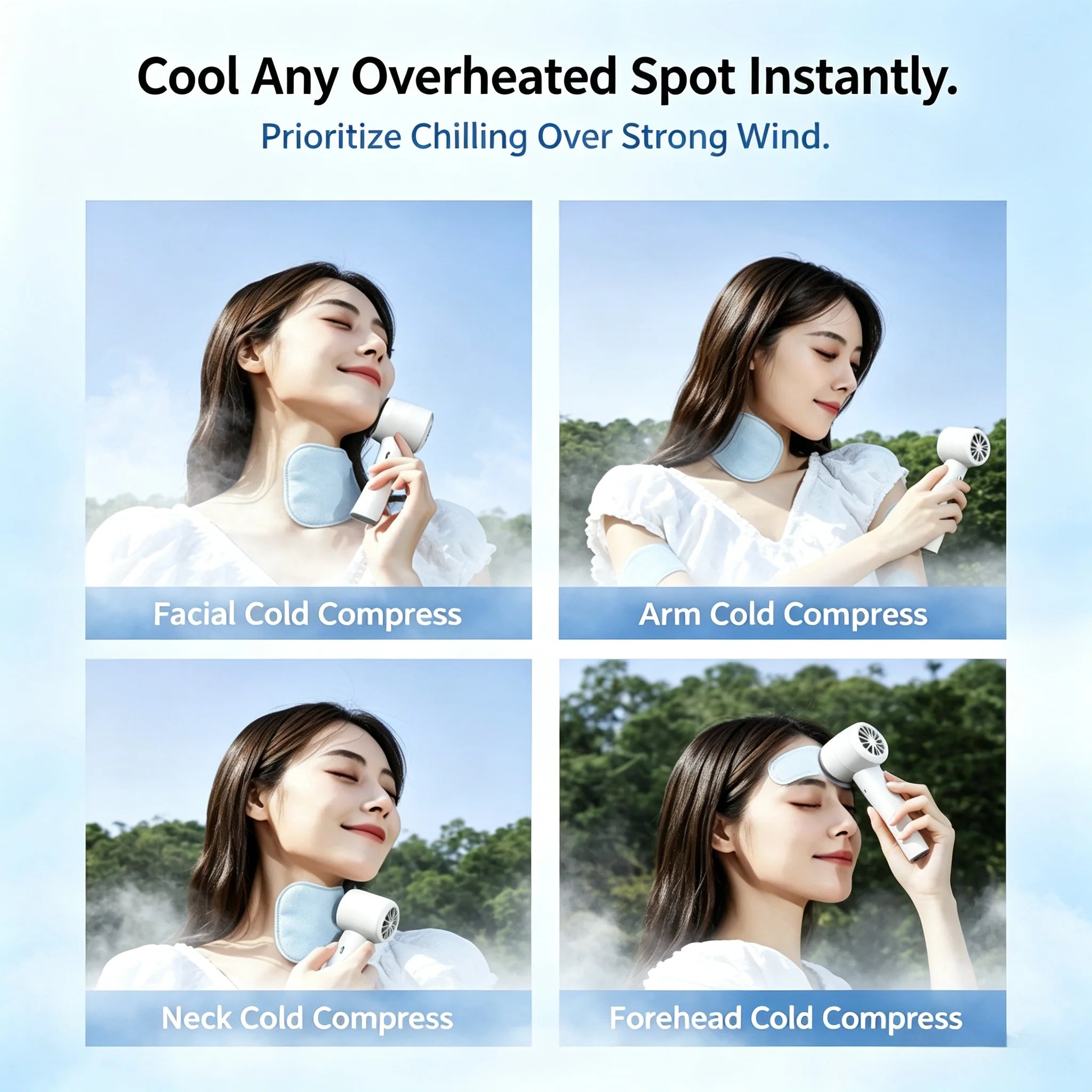 Portable Handheld Ice Cooling Turbo Fan with LED Display - 5