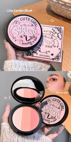 Triple-Tone Gradient Matte Highlighter and Blush Palette