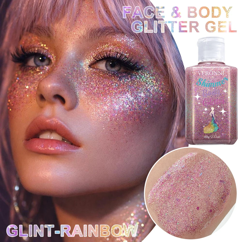 Waterproof Body Shimmer Glitter Gel for Face and Body