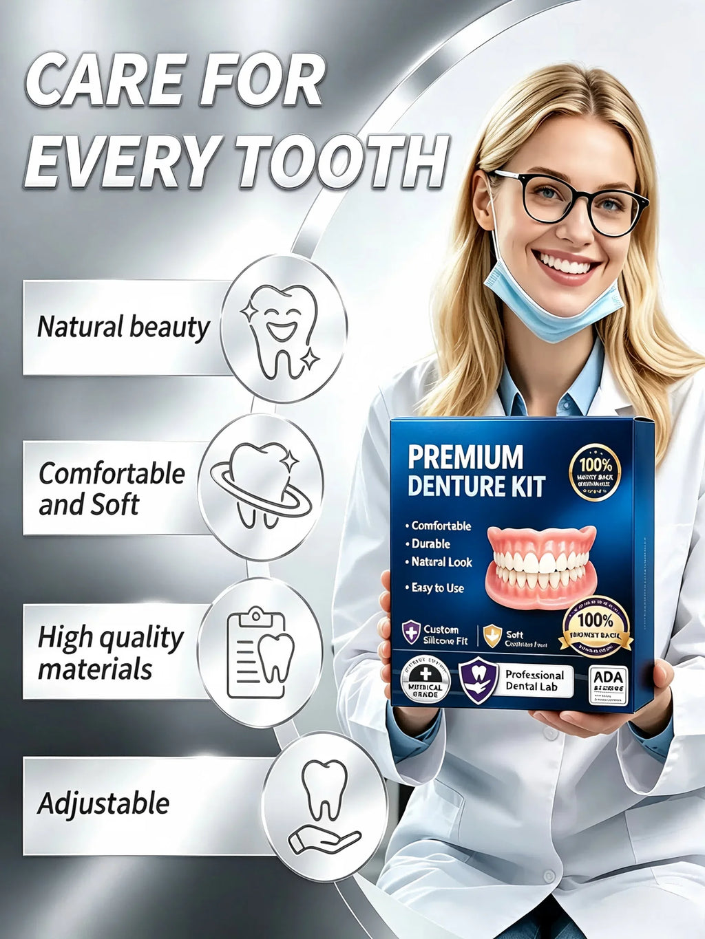 Temporary Silicone Cosmetic Smile Teeth Kit