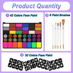 42-Color Professional Face and Body Paint Palette