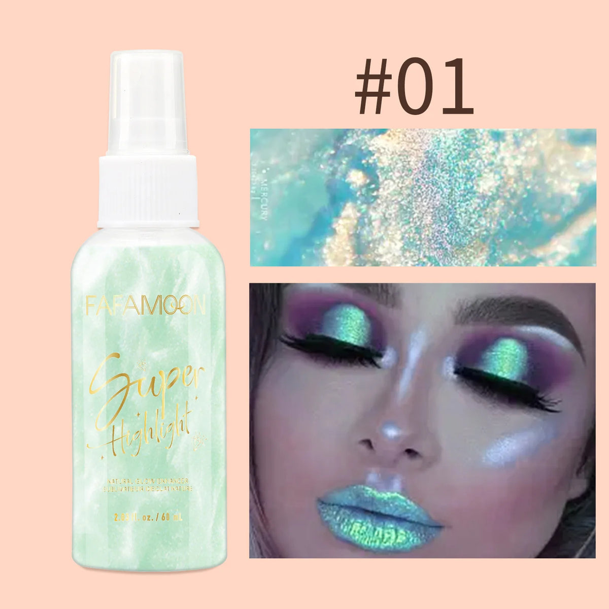 Shimmer Body and Face Glitter Highlighter Spray