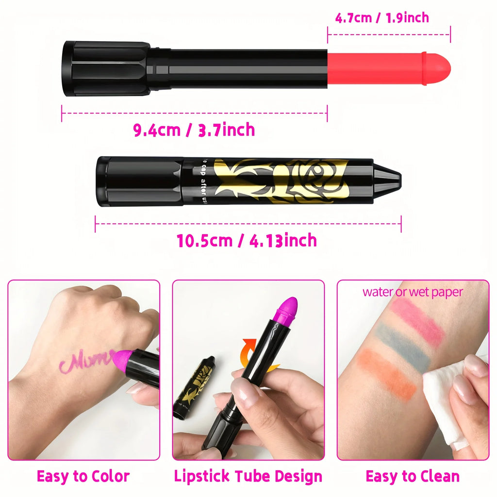 UV Neon Glow-in-the-Dark Face and Body Paint Kit