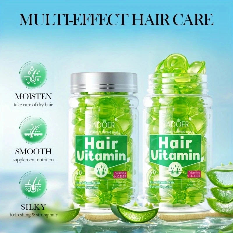 Aloe Vera Vitamin Hair Repair Serum Capsules