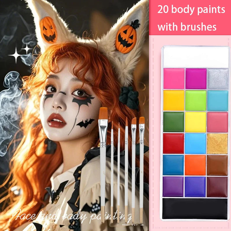 20-Color Professional Face and Body Painting Palette - 16