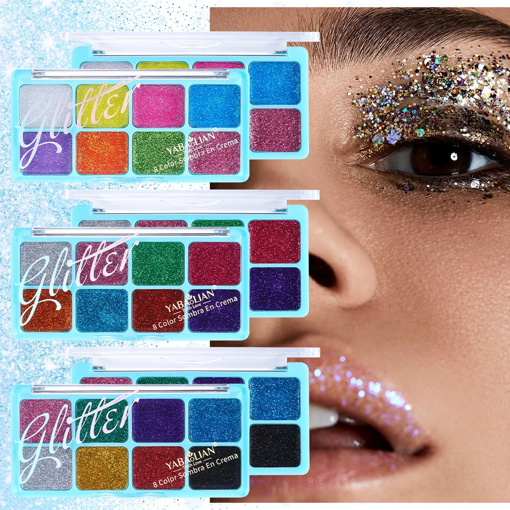 Chunky Glitter Eyeshadow Palette for Face and Body