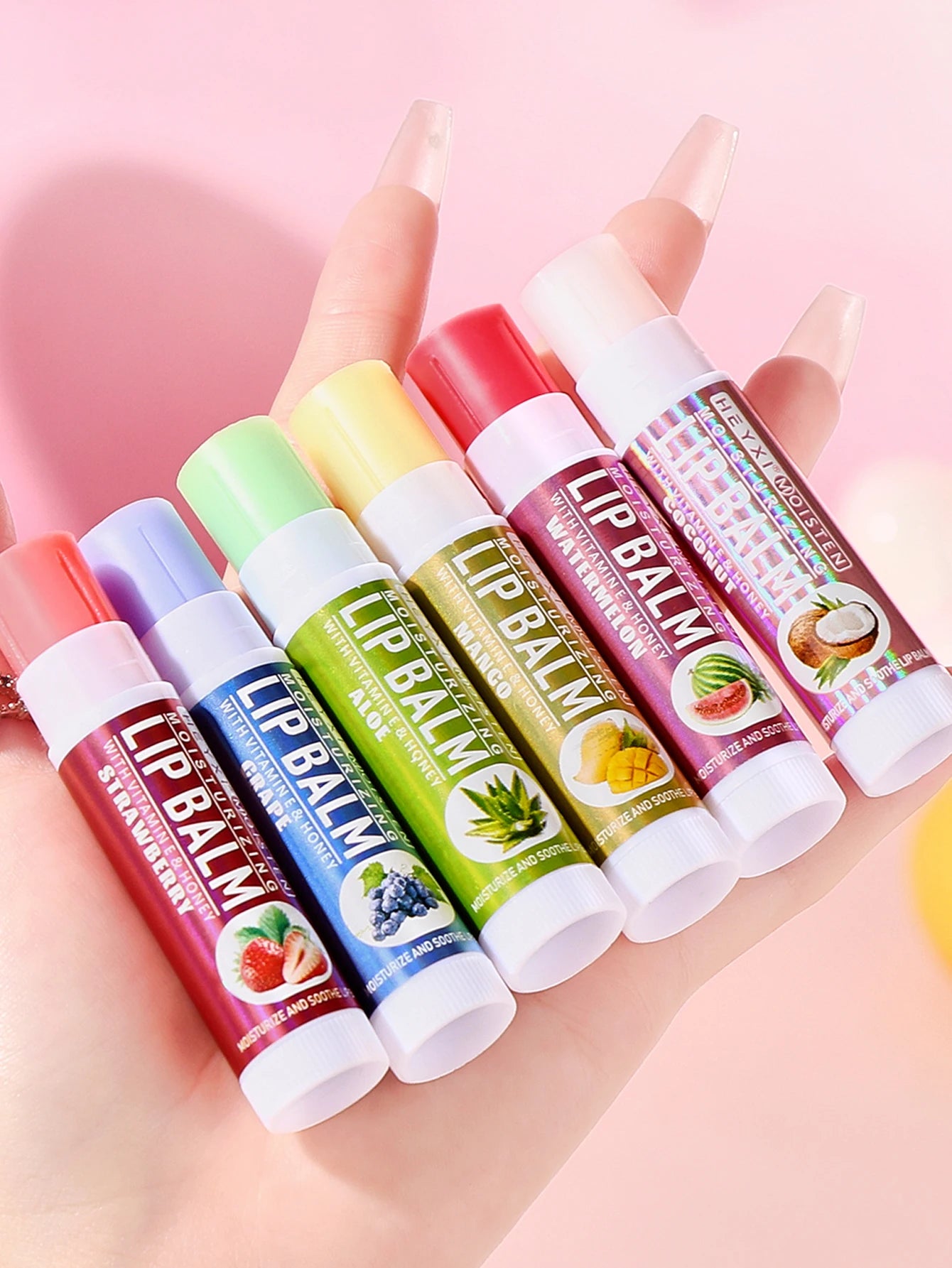 24-Piece Fruit Flavored Moisturizing Lip Balm Set - 12