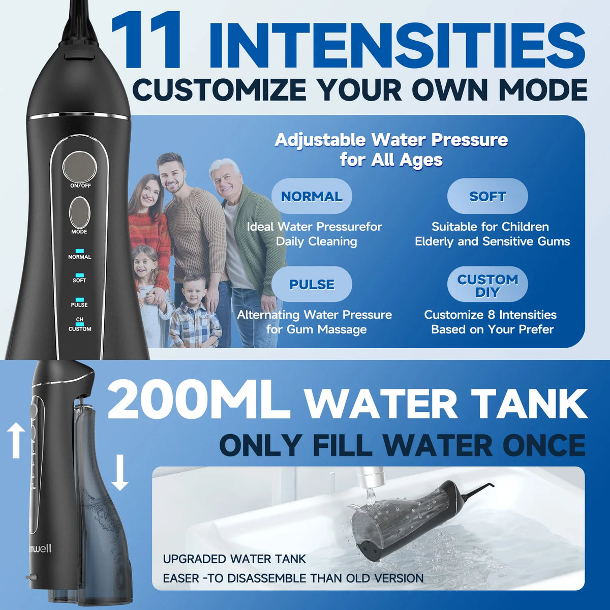 Portable Cordless Water Flosser for Teeth and Gum Health