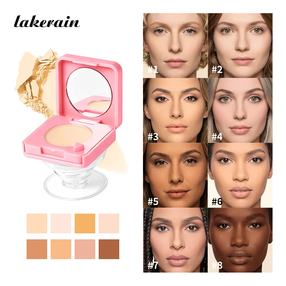 Oil-Control Pressed Powder Compact with Integrated Phone Grip