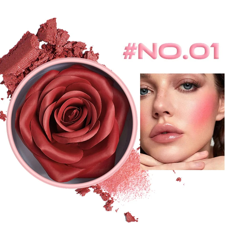 3D Rose Petal Blush Highlighter for Radiant Natural Complexion